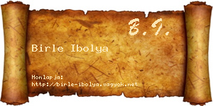 Birle Ibolya névjegykártya