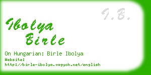 ibolya birle business card